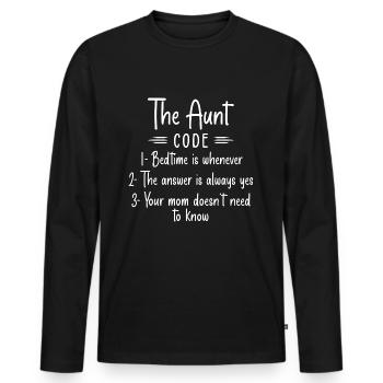 The Aunt Code Bedtime Is Whenever - Aunt Gift - T-shirt manches longues Premium bio Homme - noir - Devant - Nico (187cm)