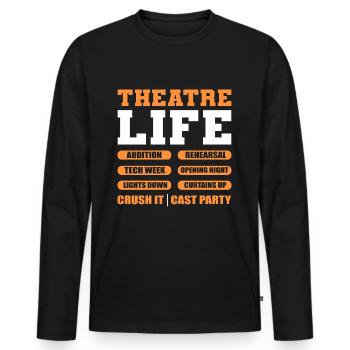 Théâtre Acteur Acteur Actrice Actrice - T-shirt manches longues Premium bio Homme - noir - Devant - Nico (187cm)