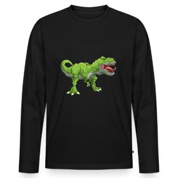 T Rex - Männer Premium Bio Langarmshirt - Schwarz - Vorne - Nico (187cm)