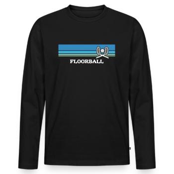 Floorball Floorball Game Motif Floorball Player - Men's Premium Organic Long Sleeve Shirt - black - Front - Nico (187cm)