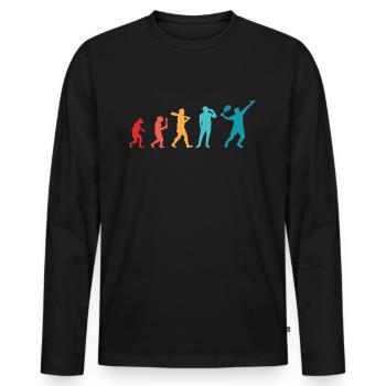 Padel Vintage Design für Padel Tennis Spieler - Männer Premium Bio Langarmshirt - Schwarz - Vorne - Nico (187cm)