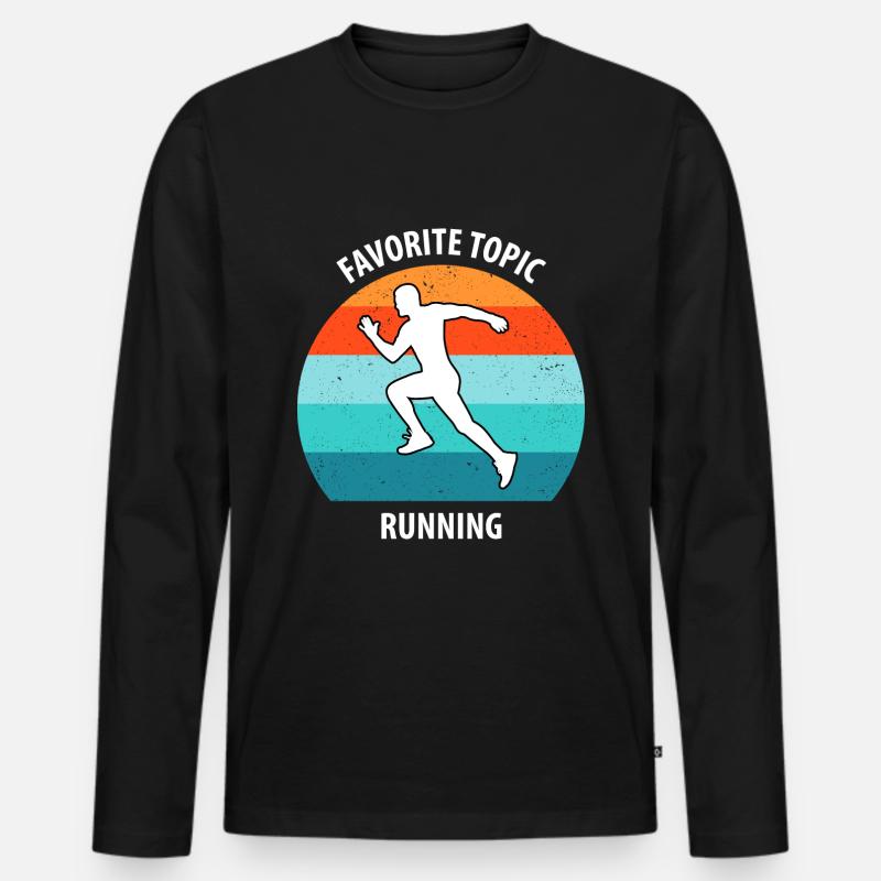 Joggen - Männer Premium Bio Langarmshirt - Schwarz