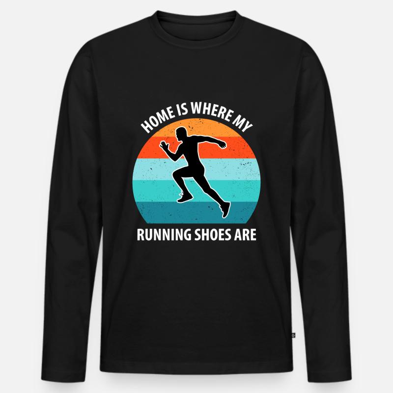 Joggen - Männer Premium Bio Langarmshirt - Schwarz