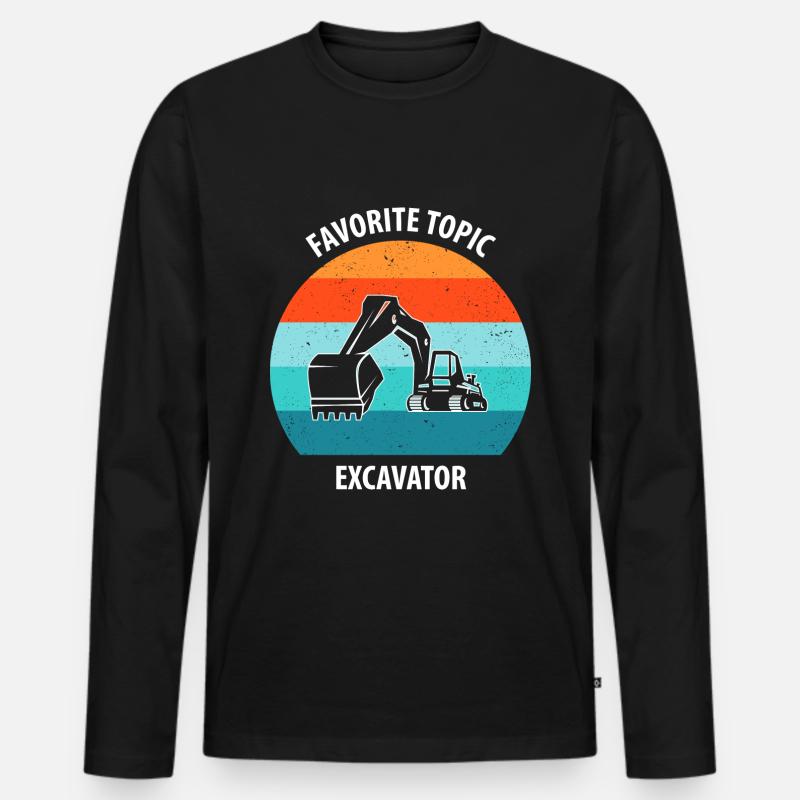 Bagger Baggerfahrer Baggerwagen - Männer Premium Bio Langarmshirt - Schwarz