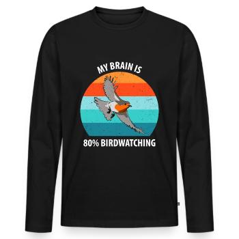 Observation des oiseaux Observation des oiseaux Observation des oiseaux - T-shirt manches longues Premium bio Homme - noir - Devant - Nico (187cm)