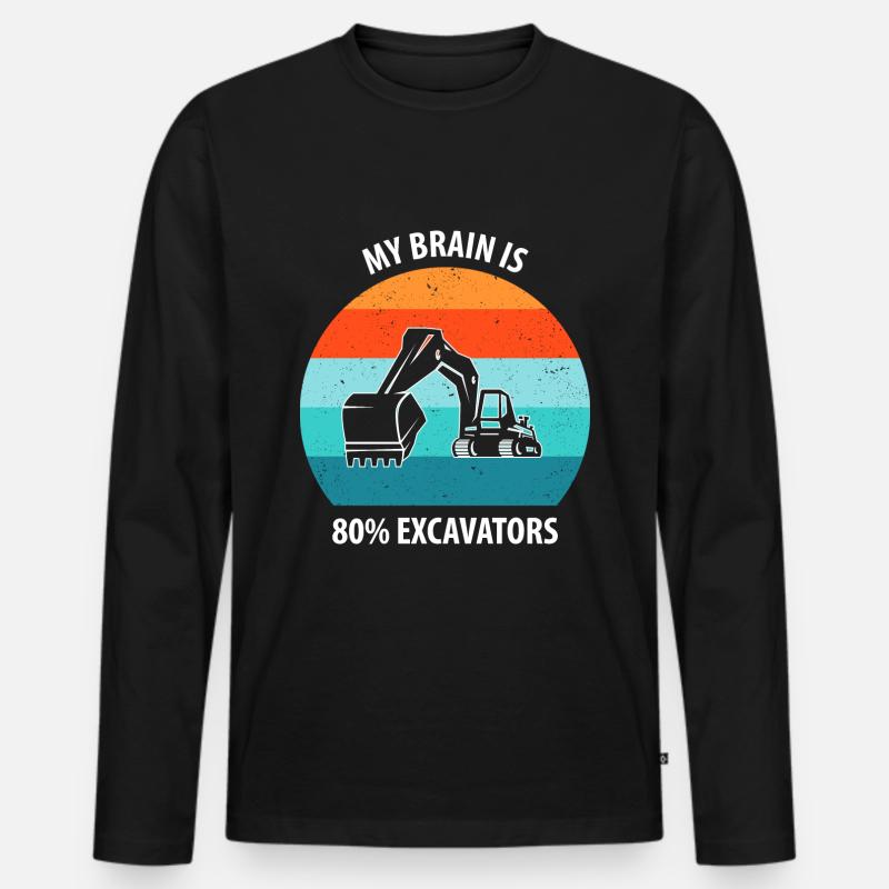 Bagger Baggerfahrer Baggerwagen - Männer Premium Bio Langarmshirt - Schwarz