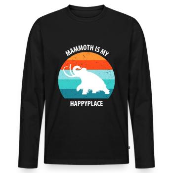 Drôle de mammouth de l’âge de pierre de l’âge de glace Design préhistorique - T-shirt manches longues Premium bio Homme - noir - Devant - Nico (187cm)