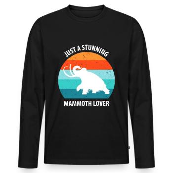 Drôle de mammouth de l’âge de pierre de l’âge de glace Design préhistorique - T-shirt manches longues Premium bio Homme - noir - Devant - Nico (187cm)