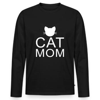 Chats Maman Chat Maman Maman Maman Meow Meow animaux domestiques - T-shirt manches longues Premium bio Homme - noir - Devant - Nico (187cm)