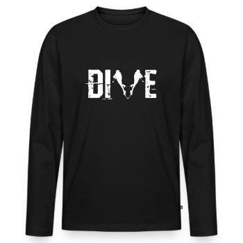 Dive Plongeurs Plongée sous l’eau - T-shirt manches longues Premium bio Homme - noir - Devant - Nico (187cm)