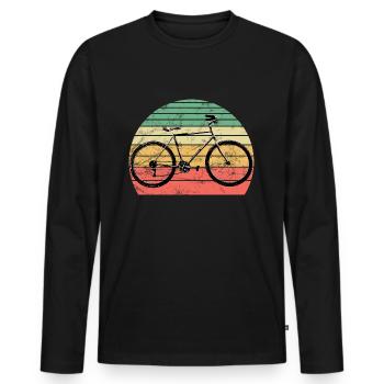 retro vintage bicycle - bicycle - Men's Premium Organic Long Sleeve Shirt - black - Front - Nico (187cm)