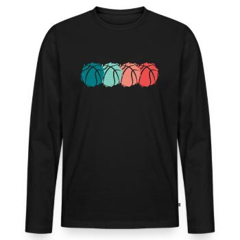 Joueur de basket-ball Ballons Joueur de basket-ball Basket-ball - T-shirt manches longues Premium bio Homme - noir - Devant - Nico (187cm)