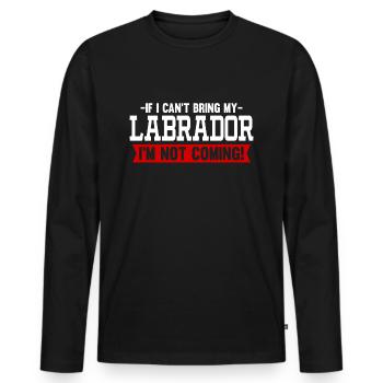 Cadeau d'amant de chien de chien de Labrador - T-shirt manches longues Premium bio Homme - noir - Devant - Nico (187cm)
