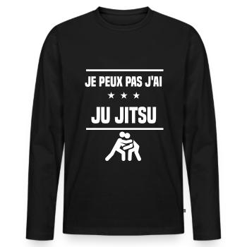 Je Peux Pas J'ai ju jitsu humour judoka - T-shirt manches longues Premium bio Homme - noir - Devant - Nico (187cm)