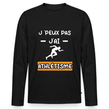 je peux pas j'ai athlétisme cadeau athlétisme - T-shirt manches longues Premium bio Homme - noir - Devant - Nico (187cm)