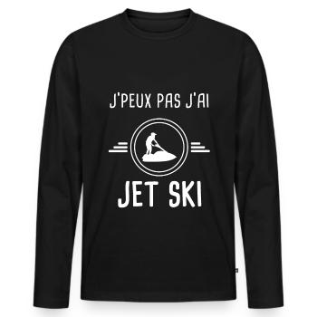 jet ski je peux pas j'ai jet ski jet skieur - T-shirt manches longues Premium bio Homme - noir - Devant - Nico (187cm)