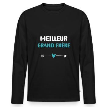 Best Big Brother Heart - Men's Premium Organic Long Sleeve Shirt - black - Front - Nico (187cm)