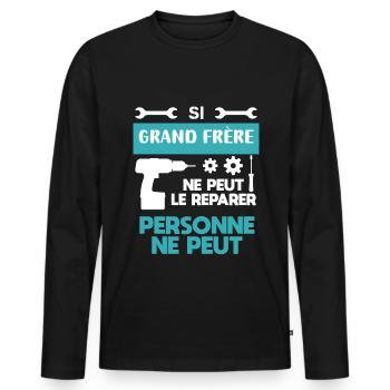 Big Brother DIY Handwerker Lustiger Humor - Männer Premium Bio Langarmshirt - Schwarz - Vorne - Nico (187cm)