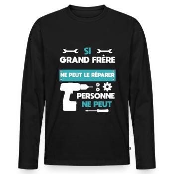 Big Brother DIY Handwerker Humor - Männer Premium Bio Langarmshirt - Schwarz - Vorne - Nico (187cm)