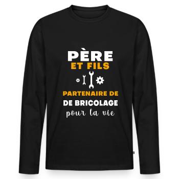 DIY Father and Son Dad - Men's Premium Organic Long Sleeve Shirt - black - Front - Nico (187cm)
