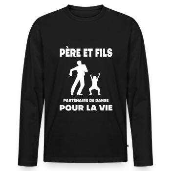 Dance father and son duo man partner dad - Men's Premium Organic Long Sleeve Shirt - black - Front - Nico (187cm)