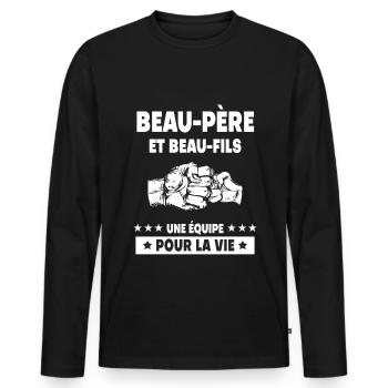Father-in-law and son-in-law Father's Day Father's Day - Men's Premium Organic Long Sleeve Shirt - black - Front - Nico (187cm)