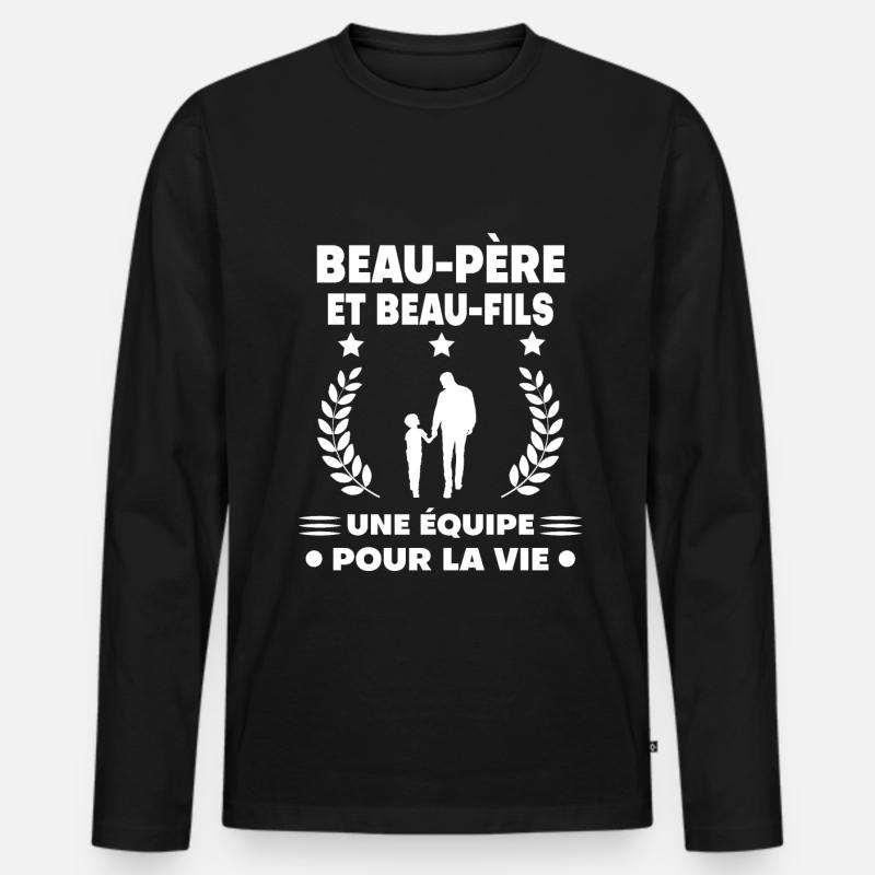 Step-dad Step-dad Stepson Team - Men's Premium Organic Long Sleeve Shirt - black