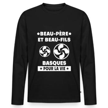 Basque father-in-law and son-in-law father - Men's Premium Organic Long Sleeve Shirt - black - Front - Nico (187cm)