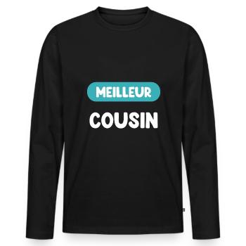Bestes Cousin-Geschenk Cousin-Geschenk Cousin-Geschenk - Männer Premium Bio Langarmshirt - Schwarz - Vorne - Nico (187cm)