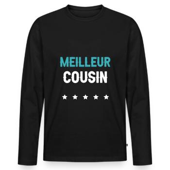 Bester Cousin Zukunft Cousin Mann Geschenk Cousin - Männer Premium Bio Langarmshirt - Schwarz - Vorne - Nico (187cm)