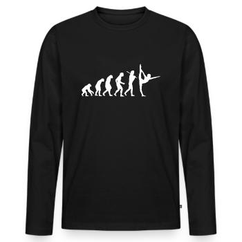 Yoga Gymnastik Geschenk Evolution Namaste - Männer Premium Bio Langarmshirt - Schwarz - Vorne - Nico (187cm)