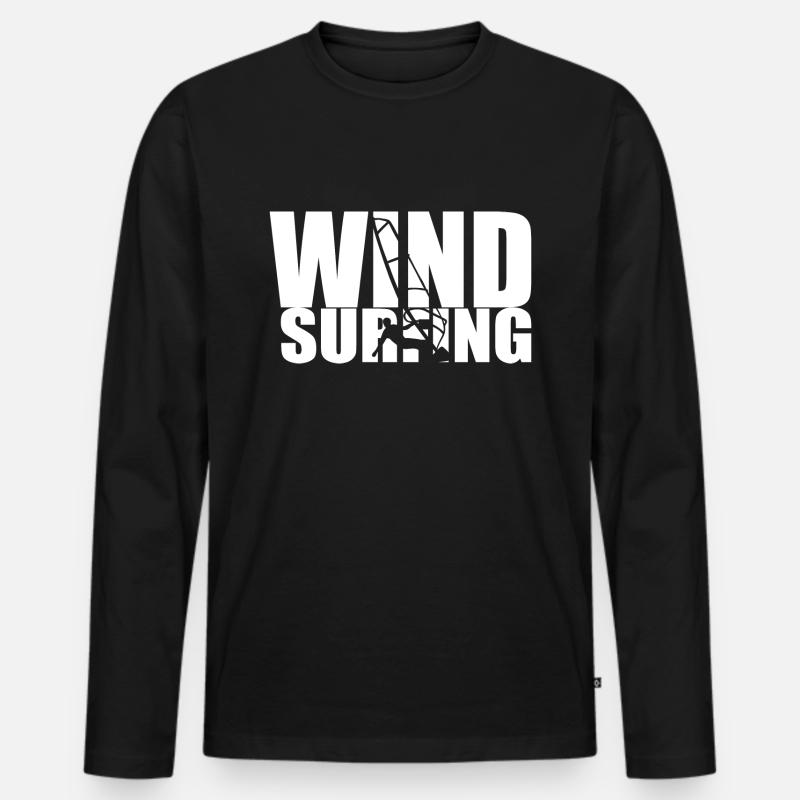 Windsurfing - Surfer - Männer Premium Bio Langarmshirt - Schwarz