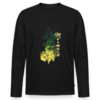 Mermaid mermaid mermaid fairy tale - Men's Premium Organic Long Sleeve Shirt - black - Front - Nico (187cm)