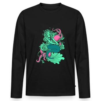 Mermaid mermaid mermaid fairy tale - Men's Premium Organic Long Sleeve Shirt - black - Front - Nico (187cm)