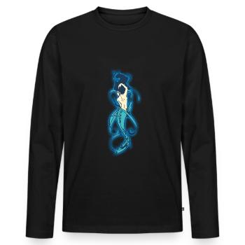 Mermaid mermaid mermaid fairy tale - Men's Premium Organic Long Sleeve Shirt - black - Front - Nico (187cm)