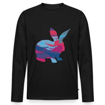 Lapin Lapin Lapin Lapin - T-shirt manches longues Premium bio Homme - noir - Devant - Nico (187cm)