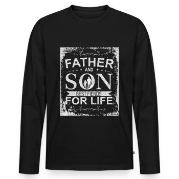 Father and Son best Friends Vater und Sohn - Men's Premium Organic Long Sleeve Shirt - black - Front - Nico (187cm)