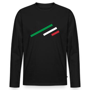 Italie Stripe - T-shirt manches longues Premium bio Homme - noir - Devant - Nico (187cm)