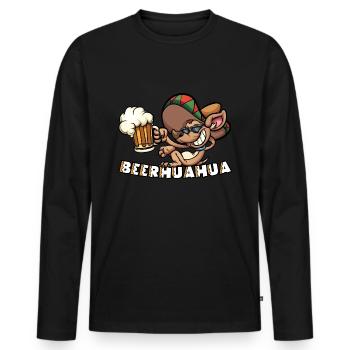Mexican Chihuahua with beer Beerhuahua - Men's Premium Organic Long Sleeve Shirt - black - Front - Nico (187cm)