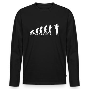Jäger Evolution Jagd Jagen Wild Weidmann Geschenk - Männer Premium Bio Langarmshirt - Schwarz - Vorne - Nico (187cm)