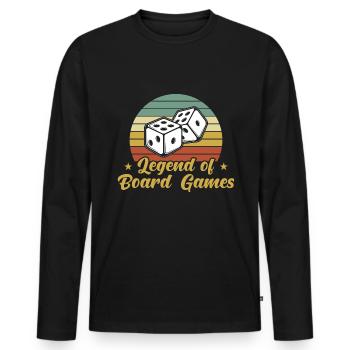 Brettspiel Nerd Geschenke Board Games - Männer Premium Bio Langarmshirt - Schwarz - Vorne - Nico (187cm)