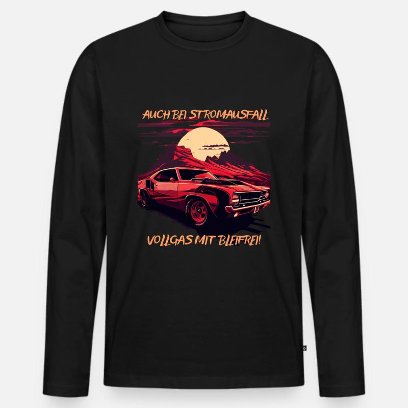 Kein strom, kein Problem - Männer Premium Bio Langarmshirt - Schwarz