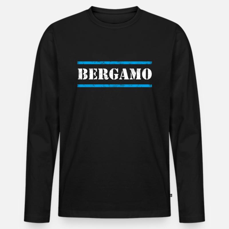 Bergamo - Männer Premium Bio Langarmshirt - Schwarz
