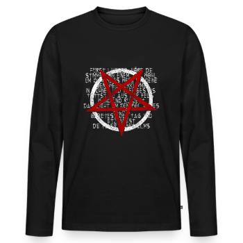PAGAN SATAN TEUFEL LUZIFER SATANIST pentagramm SHI - Männer Premium Bio Langarmshirt - Schwarz - Vorne - Nico (187cm)