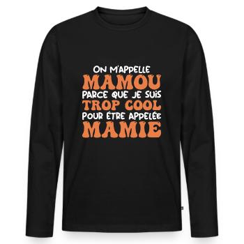 On m'appelle Mamou parce que je suis cool, Mamie - T-shirt manches longues Premium bio Homme - noir - Devant - Nico (187cm)