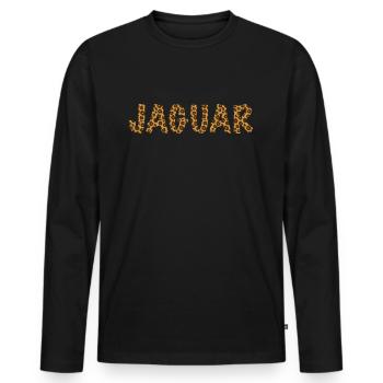 Jaguar Animal Print - Männer Premium Bio Langarmshirt - Schwarz - Vorne - Nico (187cm)