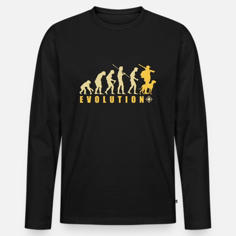 Evolution Hunter Funny Hunting Gift - Men's Premium Organic Long Sleeve Shirt - black