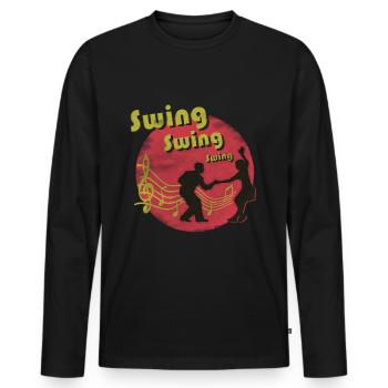 Couple dancing swing - Men's Premium Organic Long Sleeve Shirt - black - Front - Nico (187cm)