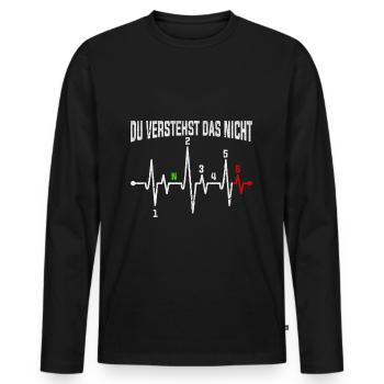 Du verstehst das nicht - Motorrad Herzschlag -Puls - Männer Premium Bio Langarmshirt - Schwarz - Vorne - Nico (187cm)