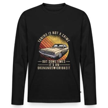 Auto Tuning lustiger Spruch Ordnungswidrigkeit - Männer Premium Bio Langarmshirt - Schwarz - Vorne - Nico (187cm)